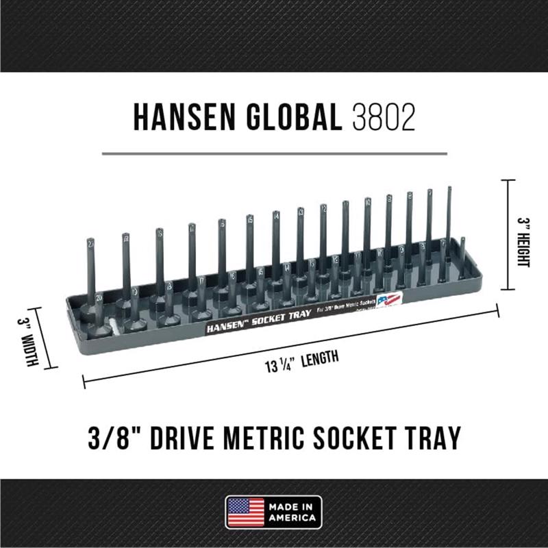 Hansen Global 13.3 in. L X 3/8 in. drive Metric Socket