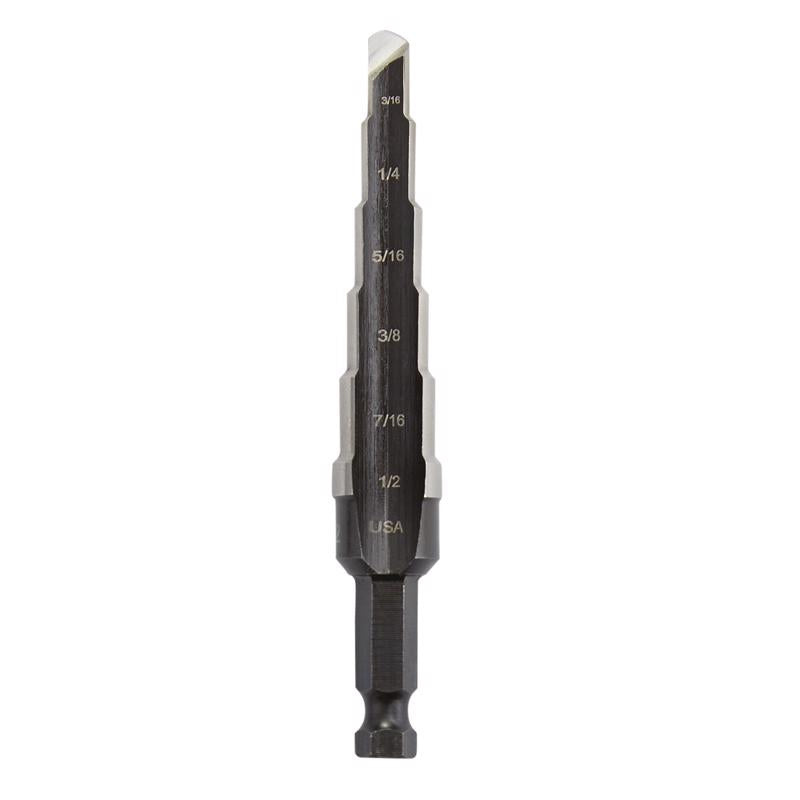 Irwin Unibit 3/16 - 1/2 in. X 6 in. L High Speed Steel Step Drill Bit Square Shank