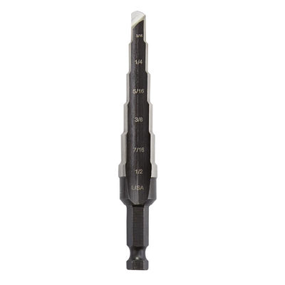 Irwin Unibit 3/16 - 1/2 in. X 6 in. L High Speed Steel Step Drill Bit Square Shank
