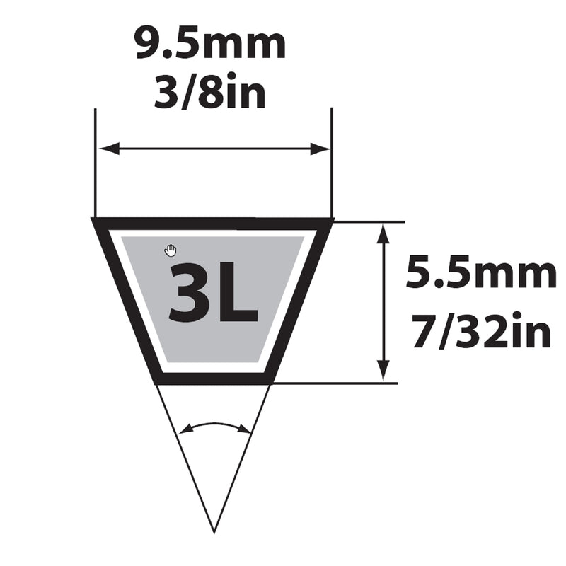 Mitsuboshi FHP General Utility V-Belt 0.38 in. W X 25 in. L For Fractional Horsepower Motors