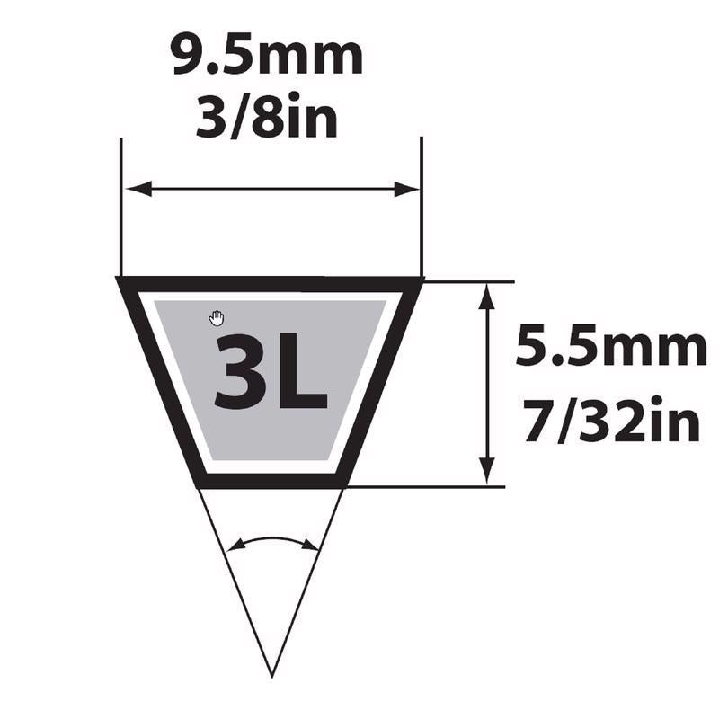 Mitsuboshi FHP General Utility V-Belt 0.38 in. W X 45 in. L For Fractional Horsepower Motors