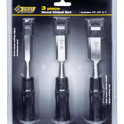 Steel Grip Wood Chisel Set 3 pk