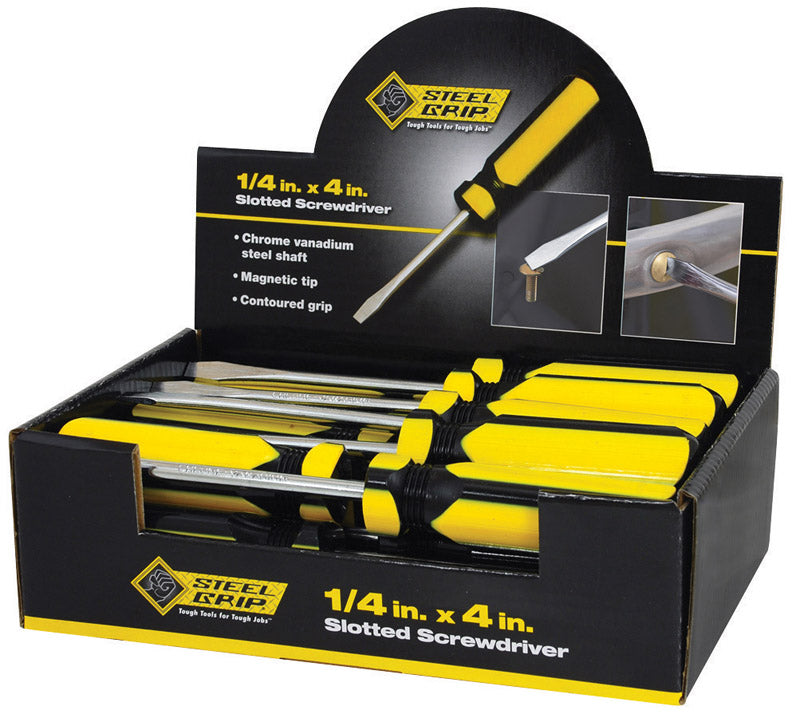 Steel Grip 1/4 in. X 4 in. L Slotted Screwdriver