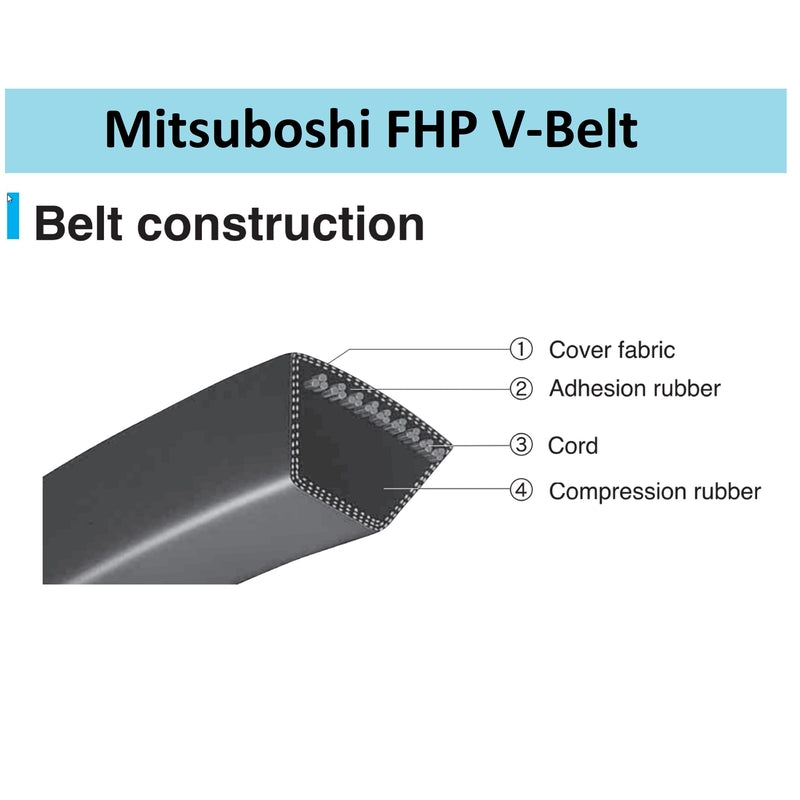 Mitsuboshi FHP General Utility V-Belt 0.63 in. W X 69 in. L For Fractional Horsepower Motors