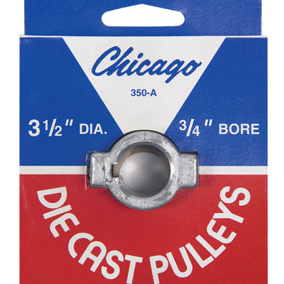 Chicago Die Cast 3-1/2 in. D X 3/4 in. D Zinc Single V-Grooved Pulley