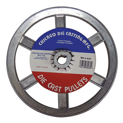 Chicago Die Cast 8 in. D X 5/8 in. D Zinc Single V-Grooved Pulley