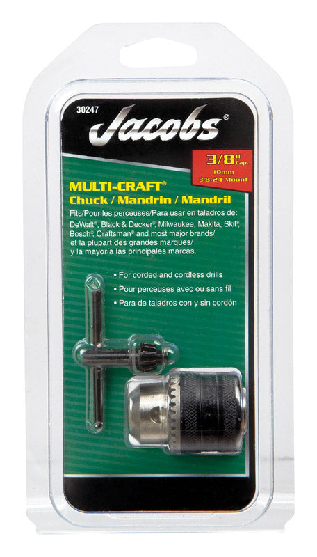 Jacobs 3/8 in. Drill Chuck 3/8 in. 3-Flat Shank