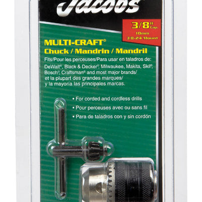 Jacobs 3/8 in. Drill Chuck 3/8 in. 3-Flat Shank