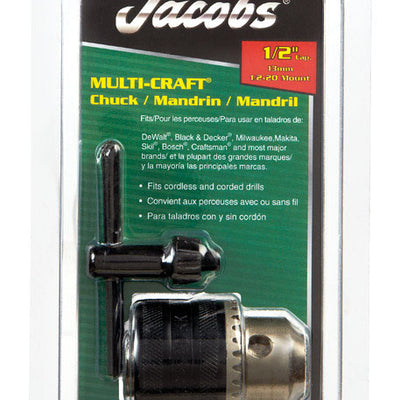 Jacobs 1/2 in. Drill Chuck 1/2 in. 3-Flat Shank