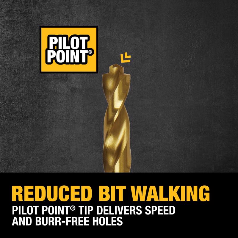DeWalt Pilot Point Titanium Drill Bit Set Straight Shank 14 pc
