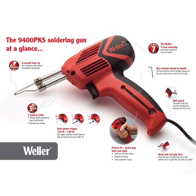 Weller Corded Soldering Gun Kit 140 W