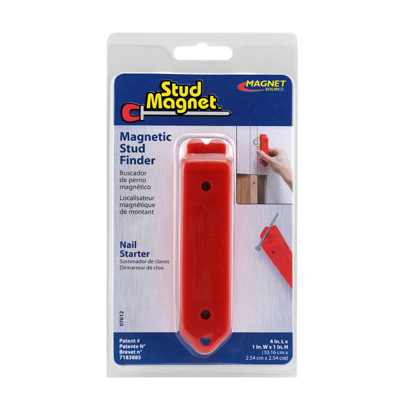 Magnet Source Stud Magnet 07612 4 in. L X 1 in. W Magnetic Stud Finder 1 in.