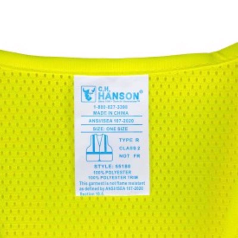 C.H. Hanson ANSI CI II Reflective Safety Vest Green One Size Fits All