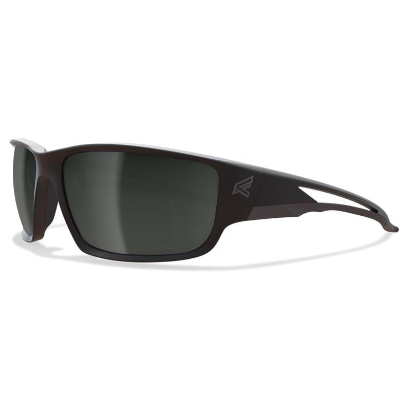 Edge Eyewear Kazbek Anti-Fog Polarized Wraparound Safety Glasses Silver Mirror Lens Black Frame