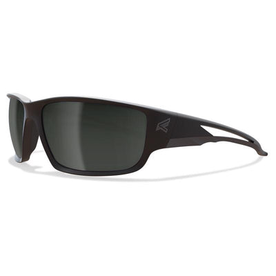 Edge Eyewear Kazbek Anti-Fog Polarized Wraparound Safety Glasses Silver Mirror Lens Black Frame