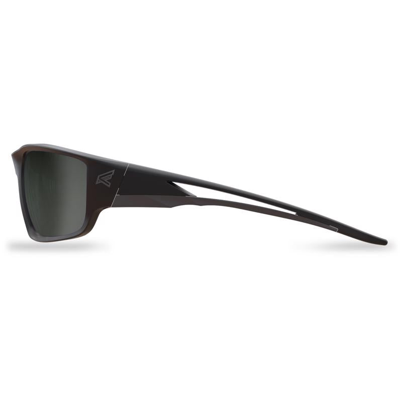Edge Eyewear Kazbek Anti-Fog Polarized Wraparound Safety Glasses Silver Mirror Lens Black Frame