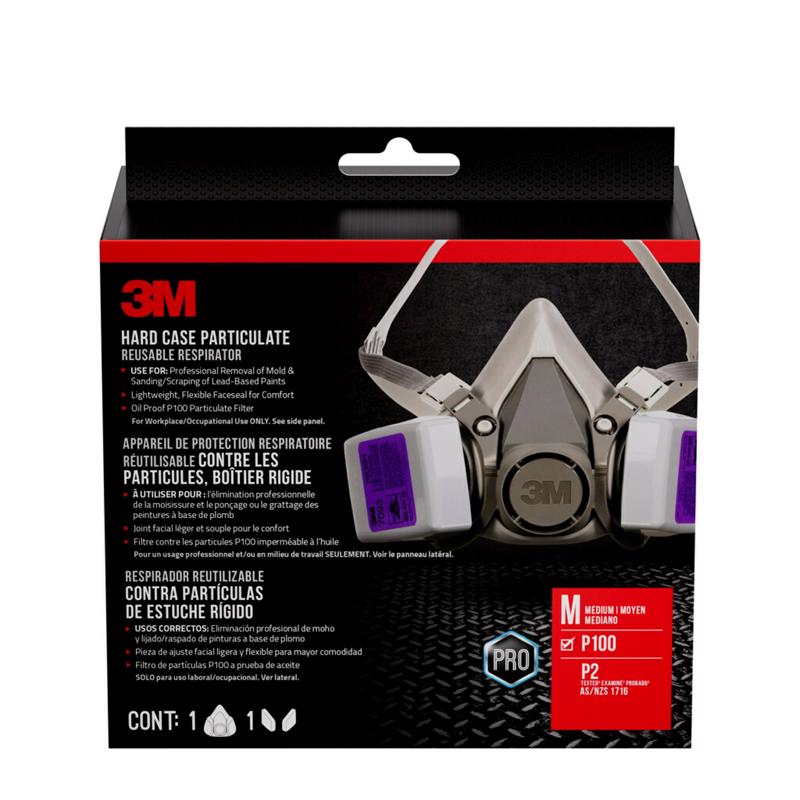 3M P100 Lead Paint Removal Respirator Valved Gray M