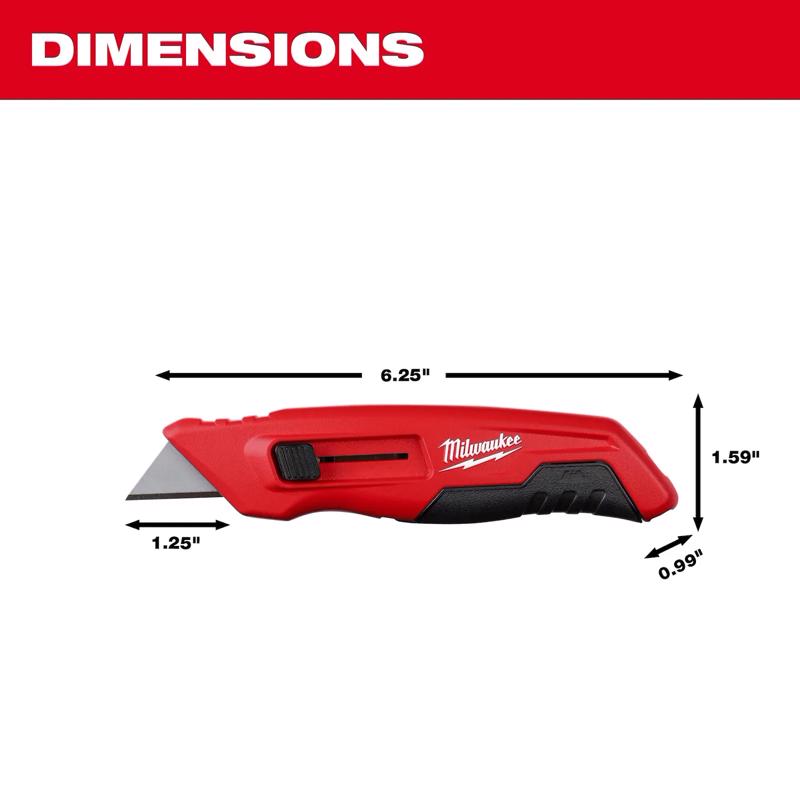 Milwaukee 6.25 in. Side Slide Utility Knife Red