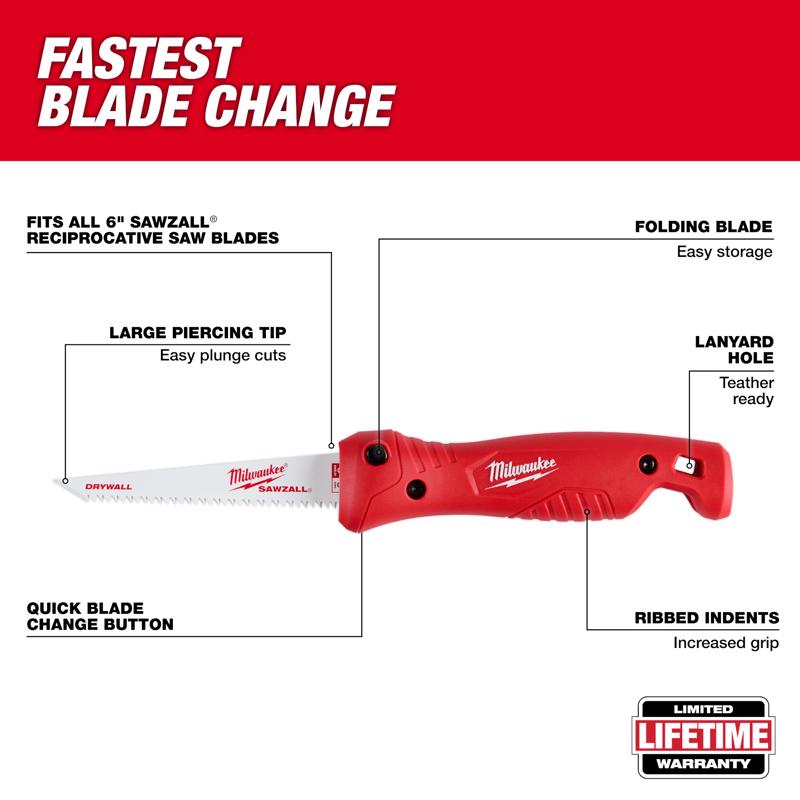 Milwaukee Sawzall 6 in. Bi-Metal Folding Jab Saw 8 TPI
