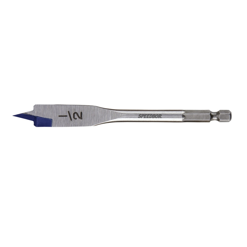 Irwin Speedbor 1/2 in. X 4 in. L Carbon Steel Wood Boring Bit Quick-Change Hex Shank