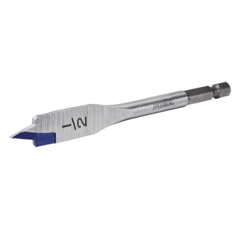 Irwin Speedbor 1/2 in. X 4 in. L Carbon Steel Wood Boring Bit Quick-Change Hex Shank