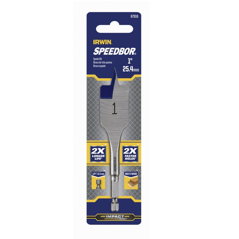 Irwin Speedbor 1 in. X 4 in. L Carbon Steel Wood Boring Bit Quick-Change Hex Shank