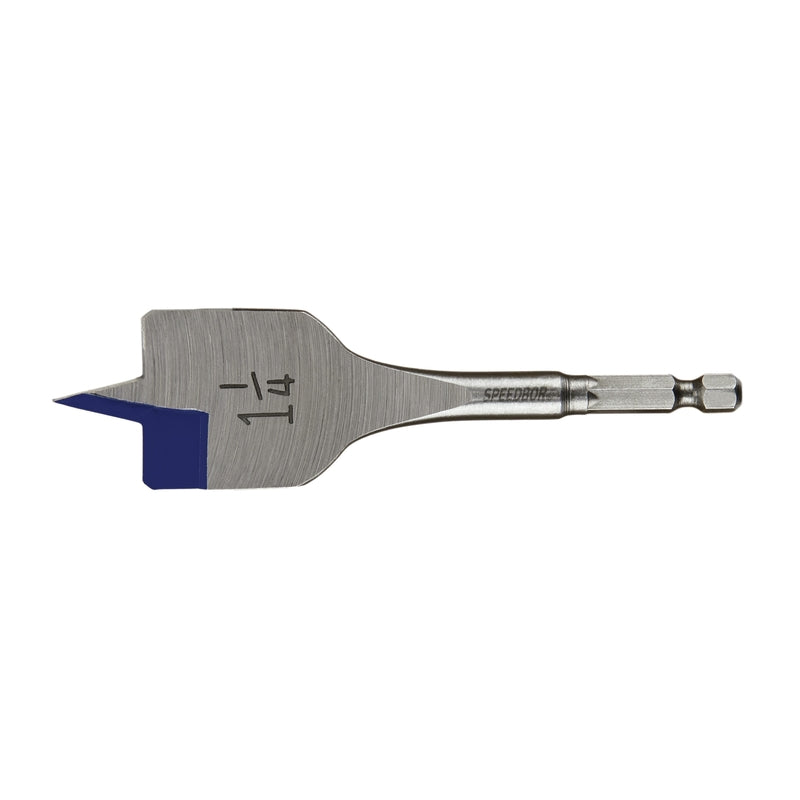 Irwin Speedbor 1-1/4 in. X 4 in. L Carbon Steel Wood Boring Bit Quick-Change Hex Shank