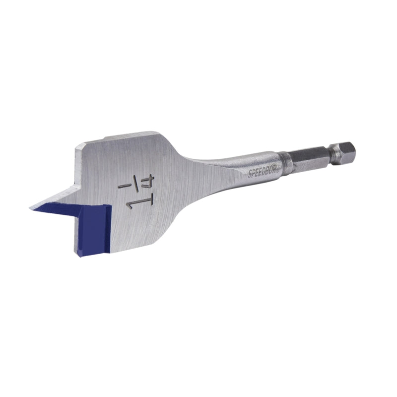 Irwin Speedbor 1-1/4 in. X 4 in. L Carbon Steel Wood Boring Bit Quick-Change Hex Shank