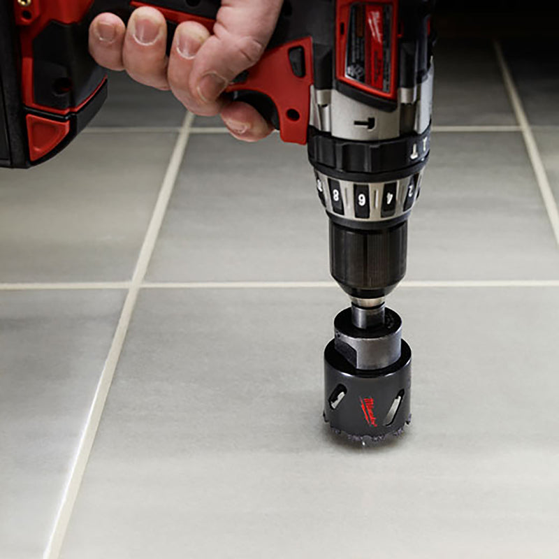 Milwaukee 1-3/8 in. Tungsten Carbide Grit 1.8 in. L X 1/4 in. D Hole Saw