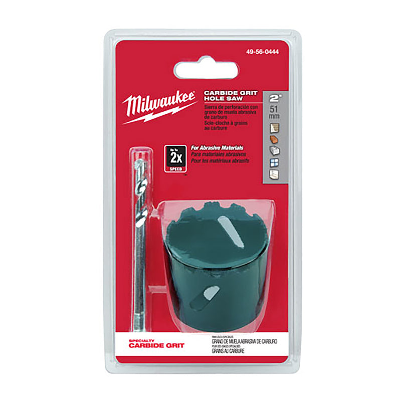 Milwaukee 2 in. Tungsten Carbide Grit 1.8 in. L X 1/4 in. D Hole Saw