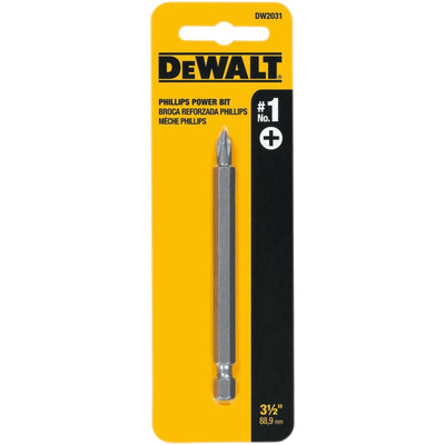 DeWalt Phillips #1 X 3-1/2 in. L Power Bit Heat-Treated Steel