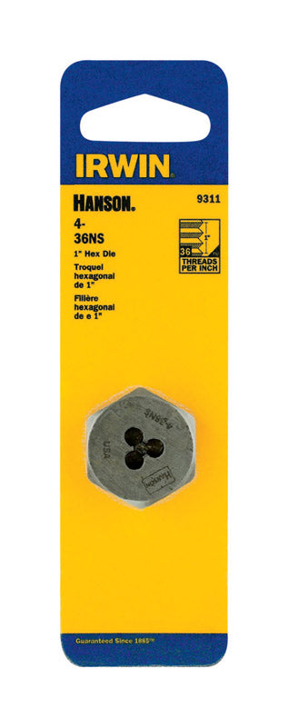 Irwin Hanson High Carbon Steel SAE Hexagon Die 4-36NS
