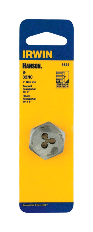 Irwin Hanson High Carbon Steel SAE Hexagon Die 8-32