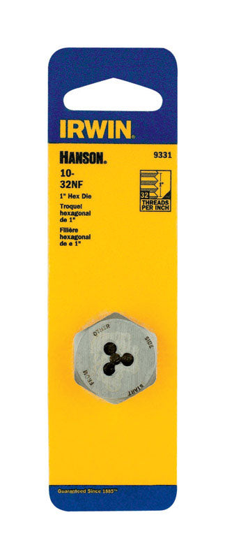 Irwin Hanson High Carbon Steel SAE Hexagon Die 10-32