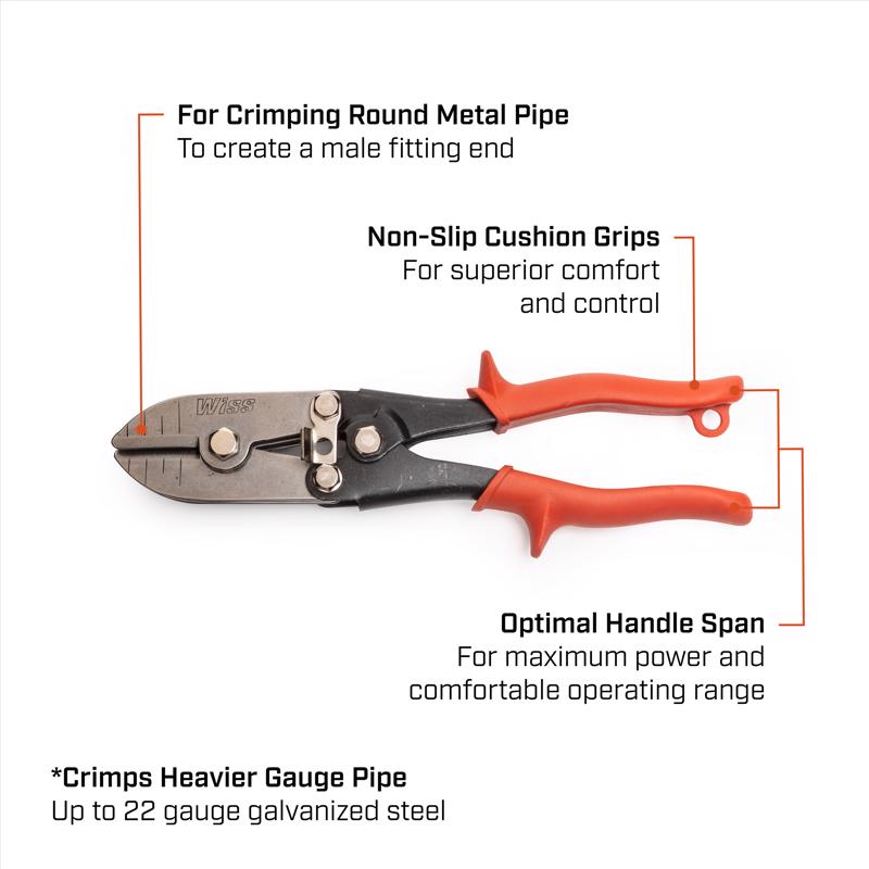 Crescent Wiss 9-3/4 in. HVAC Hand Crimper Red