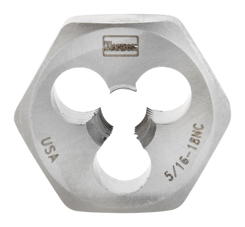 Irwin Hanson High Carbon Steel SAE Hexagon Die 5/16 in.
