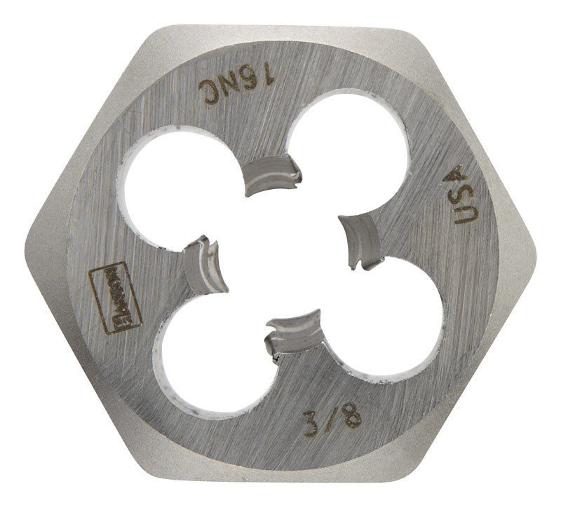 Irwin Hanson High Carbon Steel SAE Hexagon Die 3/8 in.