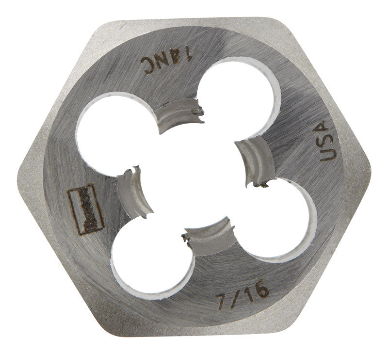 Irwin Hanson High Carbon Steel SAE Hexagon Die 7/16 in.