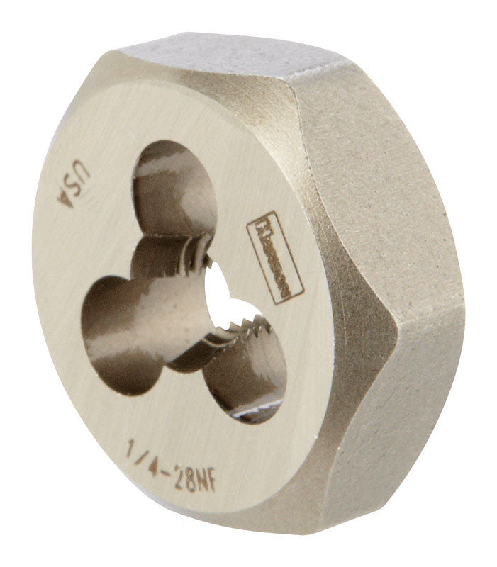 Irwin Hanson High Carbon Steel SAE Hexagon Die 1/4 in.