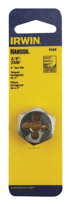 Irwin Hanson High Carbon Steel SAE Hexagon Die 3/8 in.