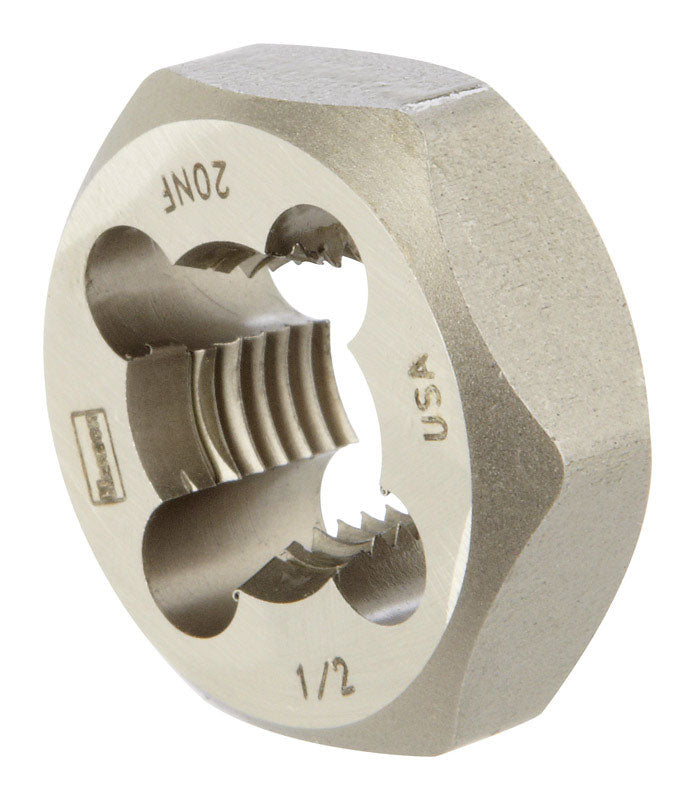 Irwin Hanson High Carbon Steel SAE Hexagon Die 1/2 in.