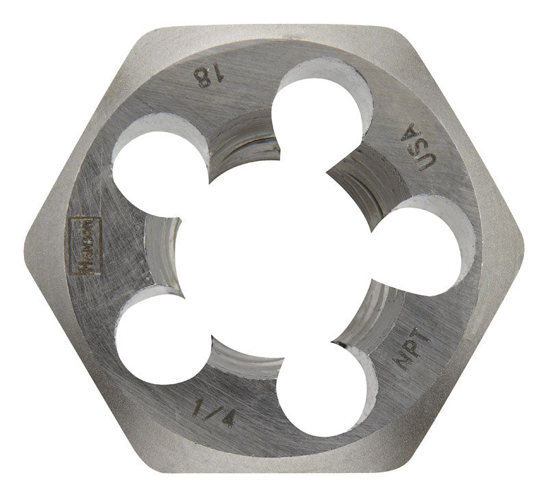Irwin Hanson High Carbon Steel SAE Hexagon Die 1/4 in.