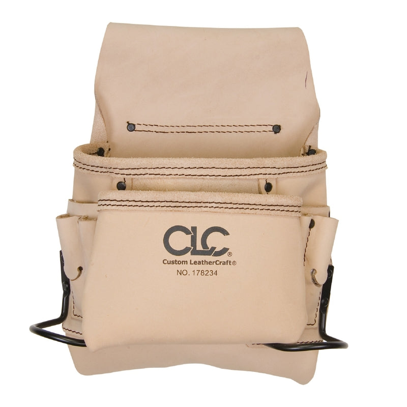 CLC 4.25 in. W X 13.5 in. H Leather Tool Bag 8 pocket Tan