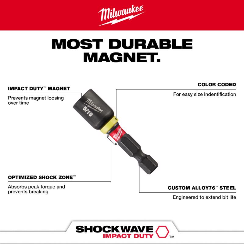 Milwaukee Shockwave 5/16 in. X 1-7/8 in. L Steel Nut Driver