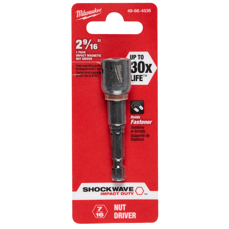 Milwaukee Shockwave 7/16 in. X 2-9/16 in. L Steel Nut Driver