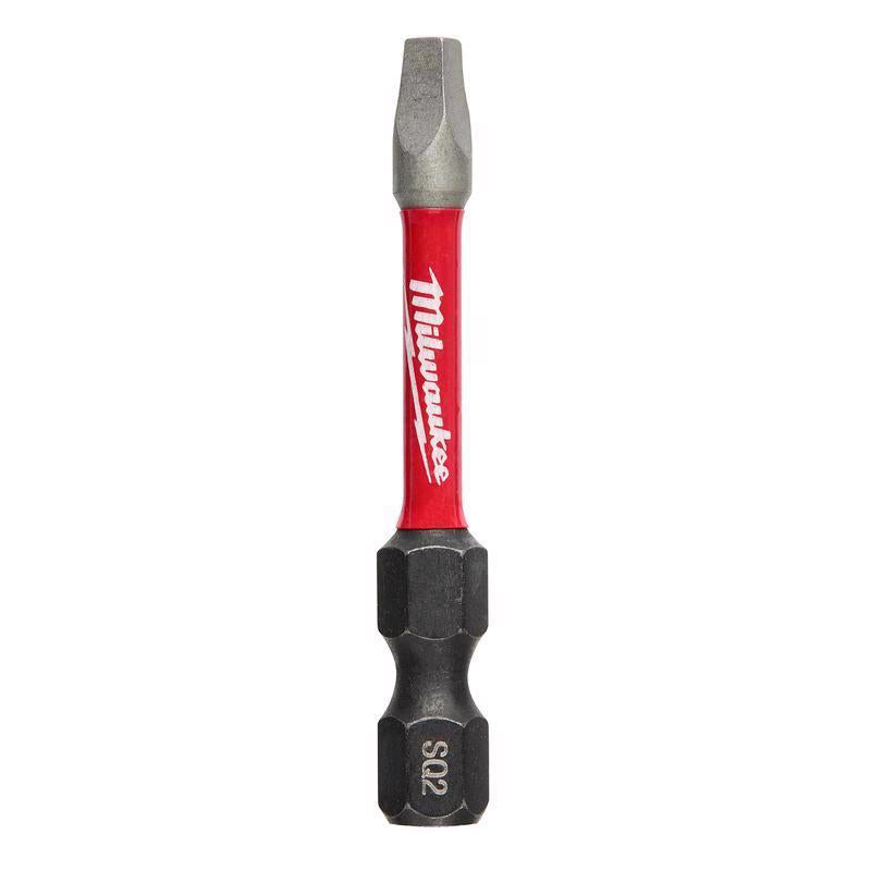 Milwaukee Shockwave Square #2 X 2 in. L Screwdriver Bit Steel