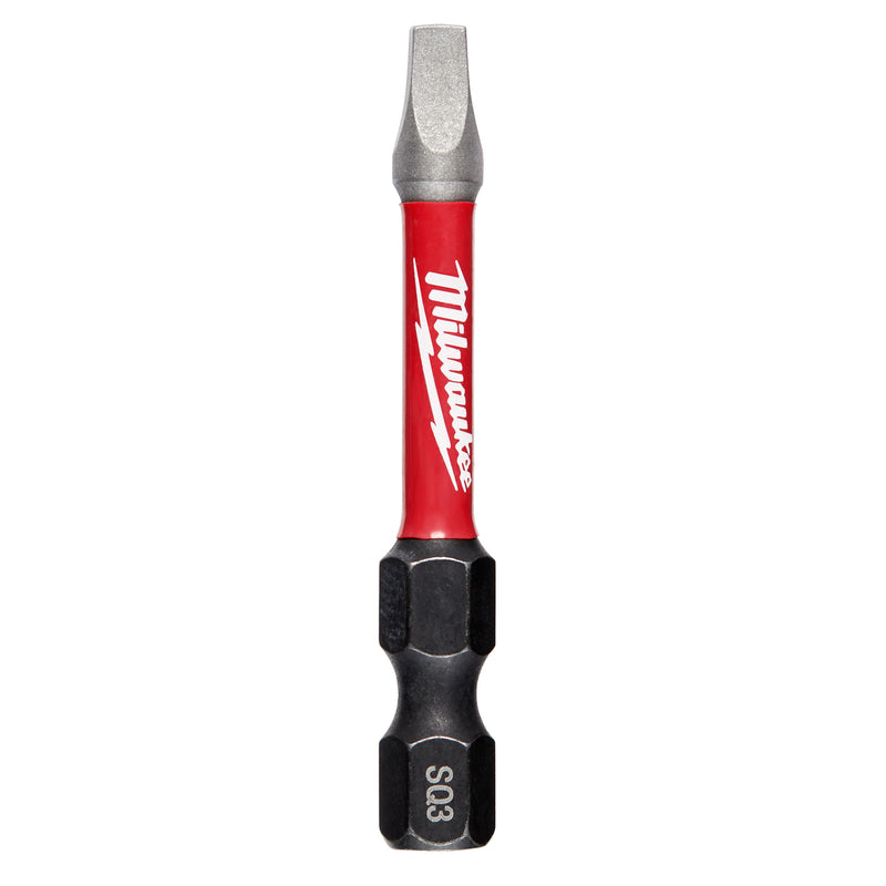 Milwaukee Shockwave Square #3 X 2 in. L Screwdriver Bit Steel