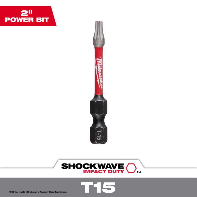 Milwaukee Shockwave Torx T15 Screwdriver Bit Steel