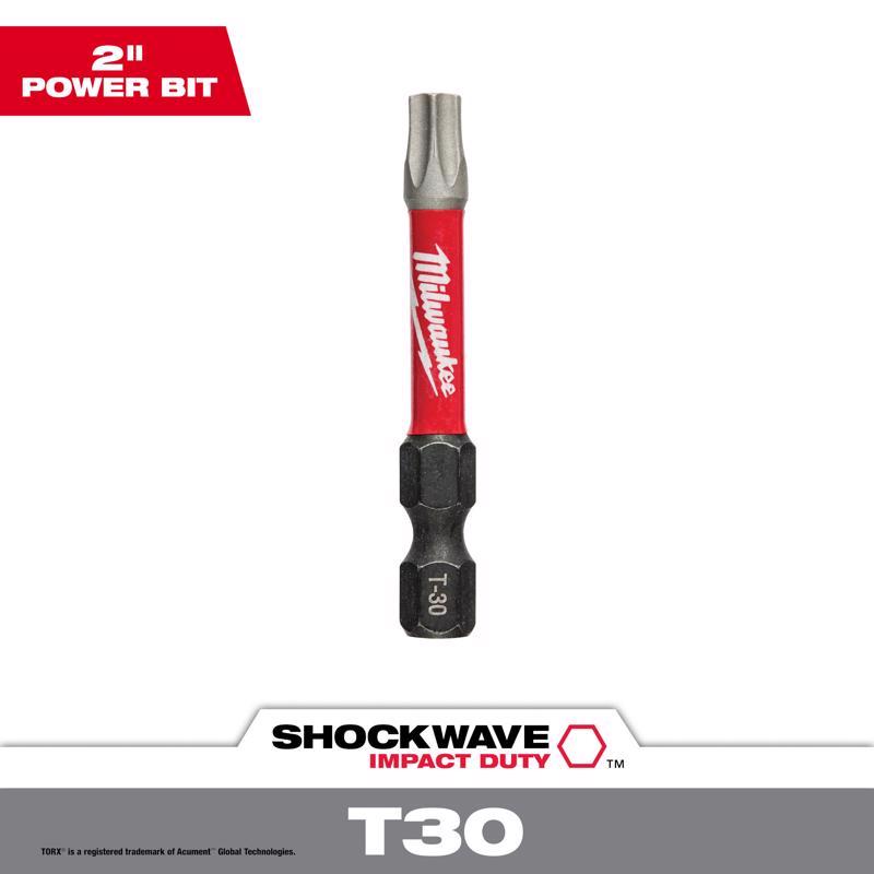 Milwaukee Shockwave Torx T30 X 2 in. L Power Bit Alloy Steel