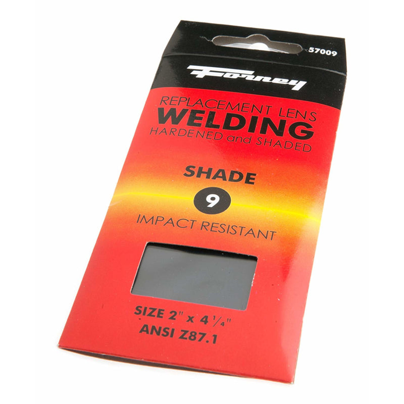 Forney 2 in. H X 4.3 in. W Hardened Glass Welding Helmet Lens 9 Black
